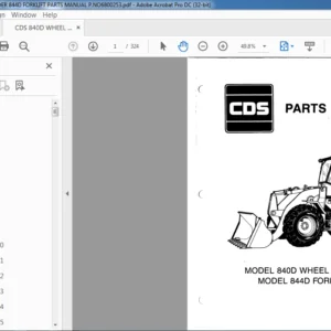 CDS 840D WHEEL LOADER 844D FORKLIFT PARTS MANUAL P.NO6800253 - PDF DOWNLOAD