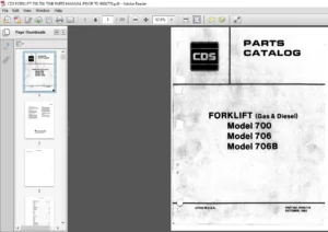 CDS FORKLIFT 700 706 706B PARTS MANUAL PRIOR TO 9006776 - PDF DOWNLOAD