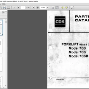 CDS FORKLIFT 700 706 706B PARTS MANUAL PRIOR TO 9006776 - PDF DOWNLOAD