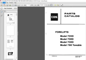 CDS FORKLIFT 705 706 766 TOWABLE 708D 708E SERIES PARTS MANUAL SN 3201 UP - PDF DOWNLOAD