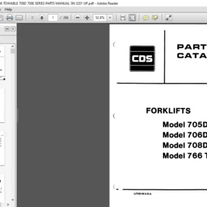 CDS FORKLIFT 705 706 766 TOWABLE 708D 708E SERIES PARTS MANUAL SN 3201 UP - PDF DOWNLOAD