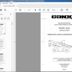 CONDOR 38AG 47AG & 47AE Articulating Operator's Manual - PDF DOWNLOAD