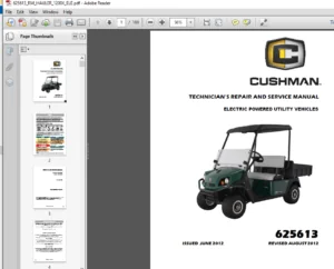 CUSHMAN HAULER 1200X SERVICE MANUAL (ELECTRIC) - PDF DOWNLOAD