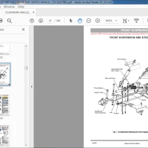 CUSHMAN HAULER PRO TECHNICIAN’S REPAIR AND SERVICE MANUAL (72V ELECTRIC) - PDF  DOWNLOAD