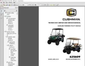 CUSHMAN SHUTTLE 4X HAULER 800X 1200X SERVICE MANUAL (Gasoline) - PDF DOWNLOAD