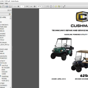 CUSHMAN SHUTTLE 4X HAULER 800X 1200X SERVICE MANUAL (Gasoline) - PDF DOWNLOAD