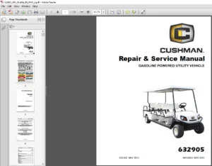 CUSHMAN SHUTTLE 8 Repair & Service Manual  - PDF DOWNLOAD