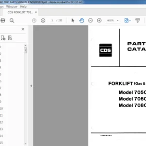 CDS FORKLIFT 700 706 706B PARTS CATALOG MANUAL PART.NO 9006776 - PDF DOWNLOAD