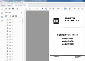 CDS FORKLIFT 705C 706C 708C PARTS MANUAL P.NO9005619 - PDF DOWNLOAD
