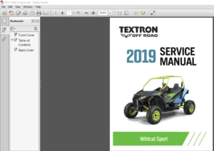 2019 Textron Off Road Wildcat Sport Service Manual - PDF DOWNLOAD