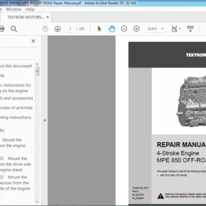TEXTRON MOTORS 4-STROKE ENGINE MPE 850 OFF-ROAD Diagnostic SERVICE  Manual - PDF DOWNLOAD