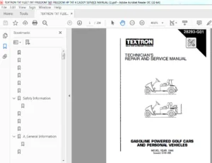 TEXTRON TXT FLEET TXT FREEDOM TXT FREEDOM HP TXT 4 CADDY SERVICE MANUAL - PDF DOWNLOAD
