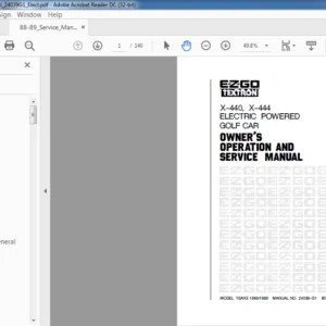 EZGO Textron X-440 X-444 Owners Operation & Service Manual  - PDF DOWNLOAD