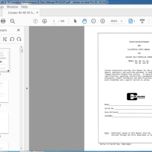 Condor 40 48 50 56 58 68 & 76 Operation Maintenance & Parts Manual - PDF DOWNLOAD