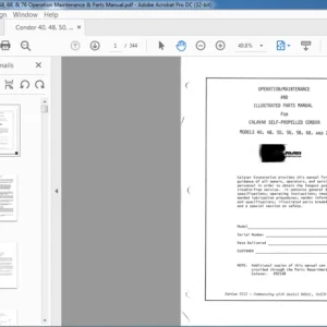 Condor 40, 48, 50, 56, 58, 68, & 76 Operation Maintenance & Parts Manual - PDF DOWNLOAD