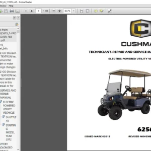 Cushman Shuttle 4x Technician Repair & Service Manual - PDF DOWNLOAD