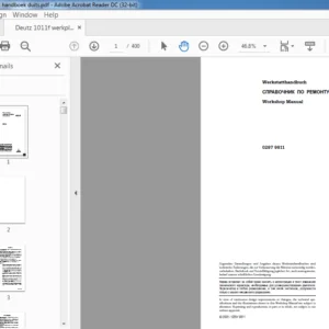 Deutz 1011F Workshop Repair Manual - PDF DOWNLOAD