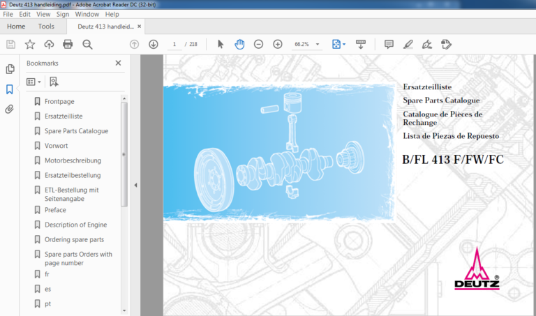 Deutz B FL 413 F F FC Spare Parts Catalogue Manual - PDF DOWNLOAD ...