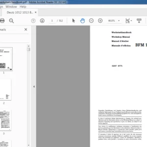 Deutz BFM 1012 1013 Workshop Manual 0297 9771 - PDF DOWNLOAD