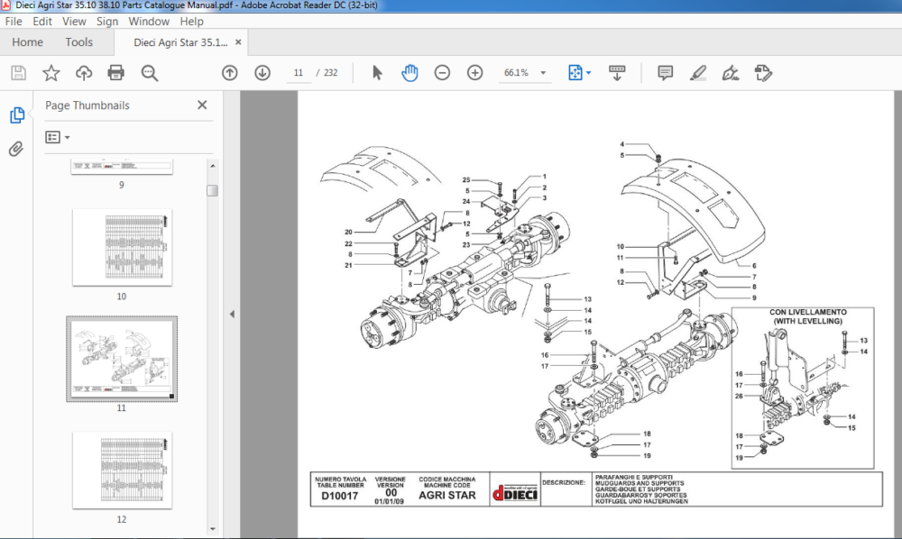 Dieci Agri Star 35.10 38.10 Parts Catalogue Manual - PDF DOWNLOAD