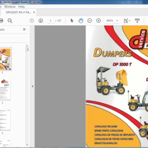 Dieci Dumper DP 1000T 1000PA 1000F Spare Parts Catalogue Manual - PDF DOWNLOAD