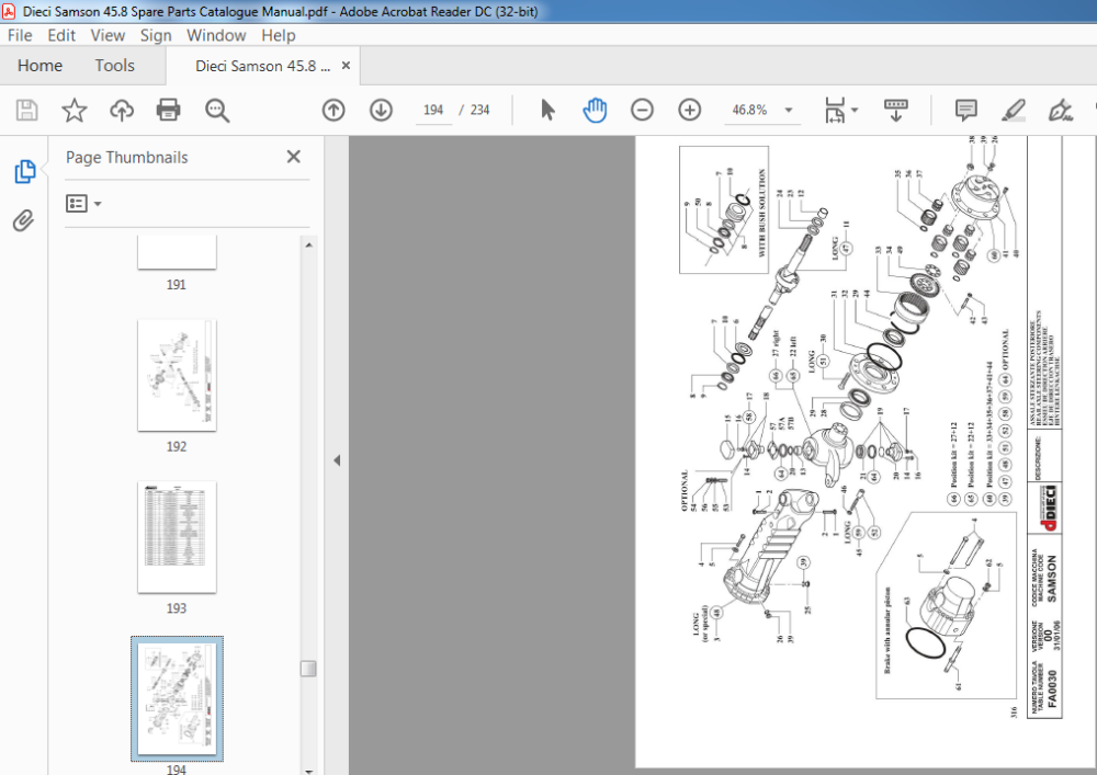 Dieci Samson 45.8 Spare Parts Catalogue Manual - PDF DOWNLOAD ...