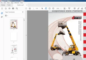 Dieci Suspended Work Platform Operation & Maintenance Manual - PDF DOWNLOAD