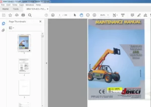Dieci Telescopic Handlers XRM with Fixed Boom Maintenance Manual - PDF DOWNLOAD
