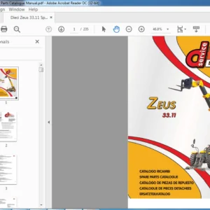 Dieci Zeus 33.11 Spare Parts Catalogue Manual - PDF DOWNLOAD
