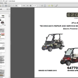 EZGO 2FIVE ELECTRIC 2PASSENGER 4PASSENGER SERVICE MANUAL(ELECTRIC) - PDF DOWNLOAD