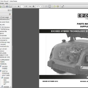 EZGO Exceed Hybrid Technology System Parts Manual Supplement - PDF DOWNLOAD