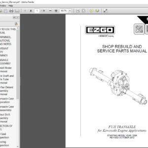 EZGO FUJI TRANSAXLE for Kawasaki Engine Applications Shop Rebuild & Parts Manual - PDF DOWNLOAD