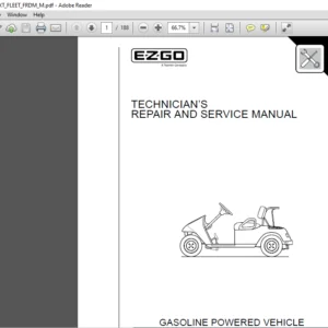 EZGO GASOLINE POWERED GOLF CAR TXT FLEET TXT FREEDOM TXT VALOR SERVICE MANUAL - PDF DOWNLOAD