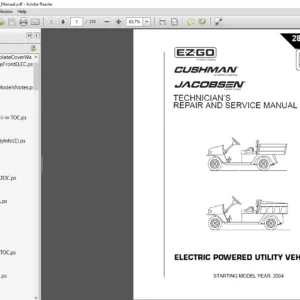 EZGO MPT 800 INDUSTRIAL 800 MPT 1000 1000 Commander 280 2100 Hauler 800 1000 MPT 800 Service Manual - PDF DOWNLOAD