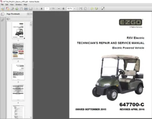 EZGO RXV ELECTRIC GOLFCAR FREEDOM SHUTTLE2+2 Service Manual - PDF DOWNLOAD