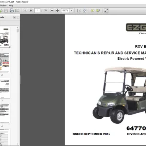 EZGO RXV ELECTRIC GOLFCAR FREEDOM SHUTTLE2+2 Service Manual - PDF DOWNLOAD