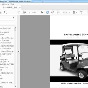 EZGO RXV GOLF CAR FREEDOM SHUTTLE 2+2 SERVICE MANUAL (GASOLINE) - PDF DOWNLOAD