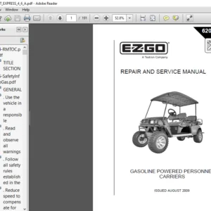 EZGO ST SHUTTLE 4/6 SERVICE MANUAL (GASOLINE) - PDF DOWNLOAD