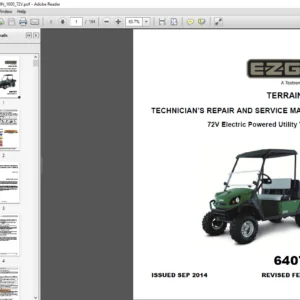 EZGO TERRAIN 1000 Repair & Service Manual (72V ELECTRIC) -  PDF DOWNLOAD