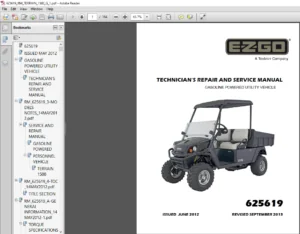 EZGO TERRAIN 1500 TECHNICIAN’S REPAIR AND SERVICE MANUAL (GASOLINE) - PDF DOWNLOAD