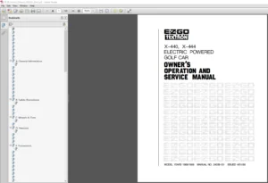 EZGO TEXTRON X400 X4444 (ELECTRIC) OWNERS OPERATION AND SERVICE MANUAL - PDF DOWNLOAD