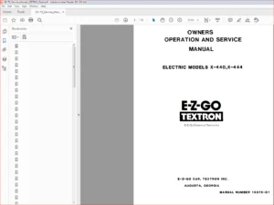 EZGO Textron X-440 X-444 Owners Operation & Service Manual - PDF DOWNLOAD