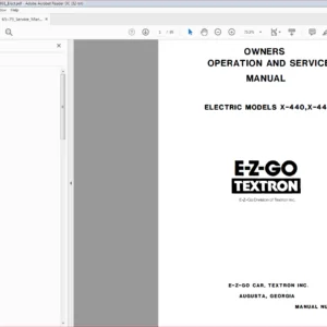 EZGO Textron X-440 X-444 Owners Operation & Service Manual - PDF DOWNLOAD