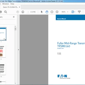 Eaton FS-5106A FS-6206A Fuller Mid-Range Transmissions TRSM0160 Service Manual - PDF DOWNLOAD