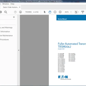 Eaton Fuller Automated RTO-16910B-AS2 Transmission TRSM0062 Service Manual - PDF DOWNLOAD