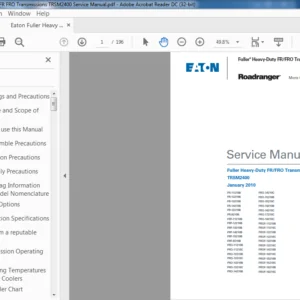 Eaton Fuller Heavy Duty FR FRO Transmissions TRSM2400 Service Manual - PDF DOWNLOAD