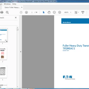 Eaton Fuller Heavy Duty RT 8609 Series Transmission Service Manual - PDF DOWNLOAD