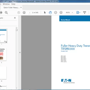Eaton Fuller Heavy Duty RT0-11607L Series Transmission Service Manual - PDF DOWNLOAD