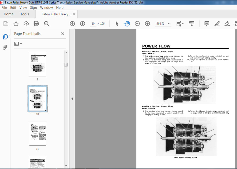 Eaton Fuller Heavy Duty RTF Series Transmission Service Manual PDF DOWNLOAD