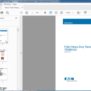 Eaton Fuller Heavy Duty RTF-11608 Series Transmission Service Manual - PDF DOWNLOAD